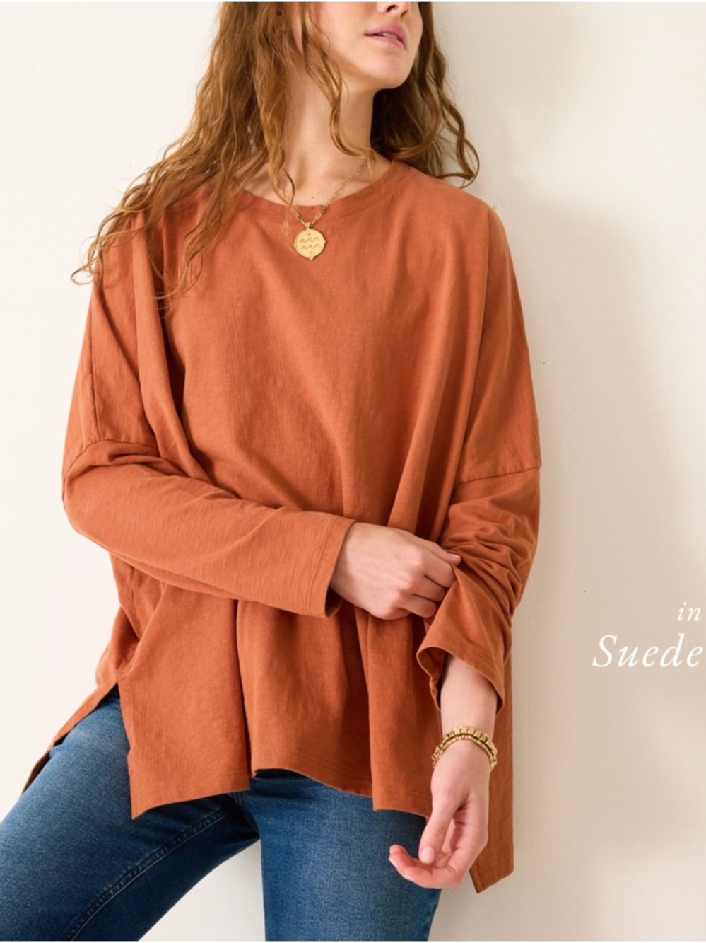 MERSEA Rust Orange Oversized Dolman Sleeve Top